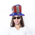 thumbnail image 3 of Nicky Bigs Novelties Adult Large Uncle Sam Top Hat Red Silver Blue Sequin Patriotic Costume Accessory, 3 of 5