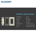 thumbnail image 2 of ELEGRP USB Outlets Receptacles, USB C Wall Outlet, 25W 5.0 Amp High Speed Charging USB Electrical Outlet, 15 Amp Tamper-Resistant Outlet with USB C Ports, UL Listed, Wall Plate Included, 2 of 9