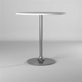 thumbnail image 4 of Contemporary Round 35.5" Wood Dining Table with Pedestal Base in White/Chrome, 4 of 4