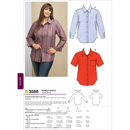 - Kwik Sew Pattern Shirts, (1X, 2X, 3X, 4X)