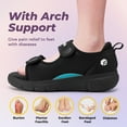 thumbnail image 4 of FitVille Wide Diabetic Sandals for Women with Arch Support Adjustable Closure, Black, 9 Wide, 4 of 6