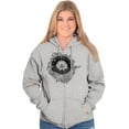 thumbnail image 3 of Whale Compass Free Spirit Animal Zip Hoodie Sweatshirt Women Brisco Brands S, 3 of 6