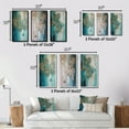 thumbnail image 4 of Designart "Hydrangea Flower Blossoming in Retro Teal and Gold I" Hydrangea Framed Wall Art Set Of 3 - Gold Traditional Frame Gallery Set For Office Decor, 4 of 6
