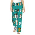 thumbnail image 1 of Fotbe Cartoon Dogs Pantalones de Pijama para Mujer, Pantalones de Dormir, Pantalones Pj con Cordón y Bolsillos-Large, 1 of 6