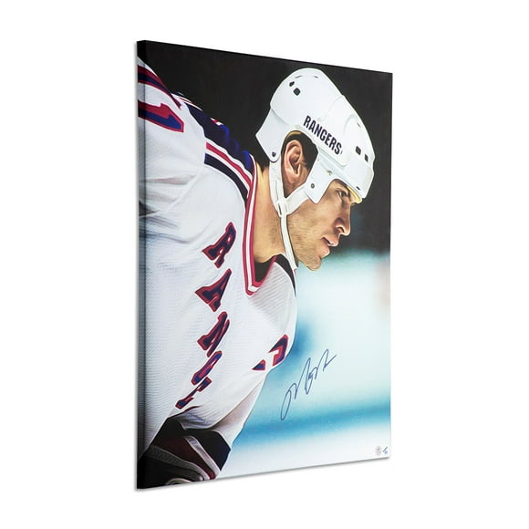 Mark Messier Autographed Rangers Hockey Portrait 26x32 Art Canvas #/11