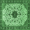thumbnail image 1 of Ahgly Company Indoor Square Medallion Emerald Green Traditional Area Rugs, 5' Square, 1 of 4