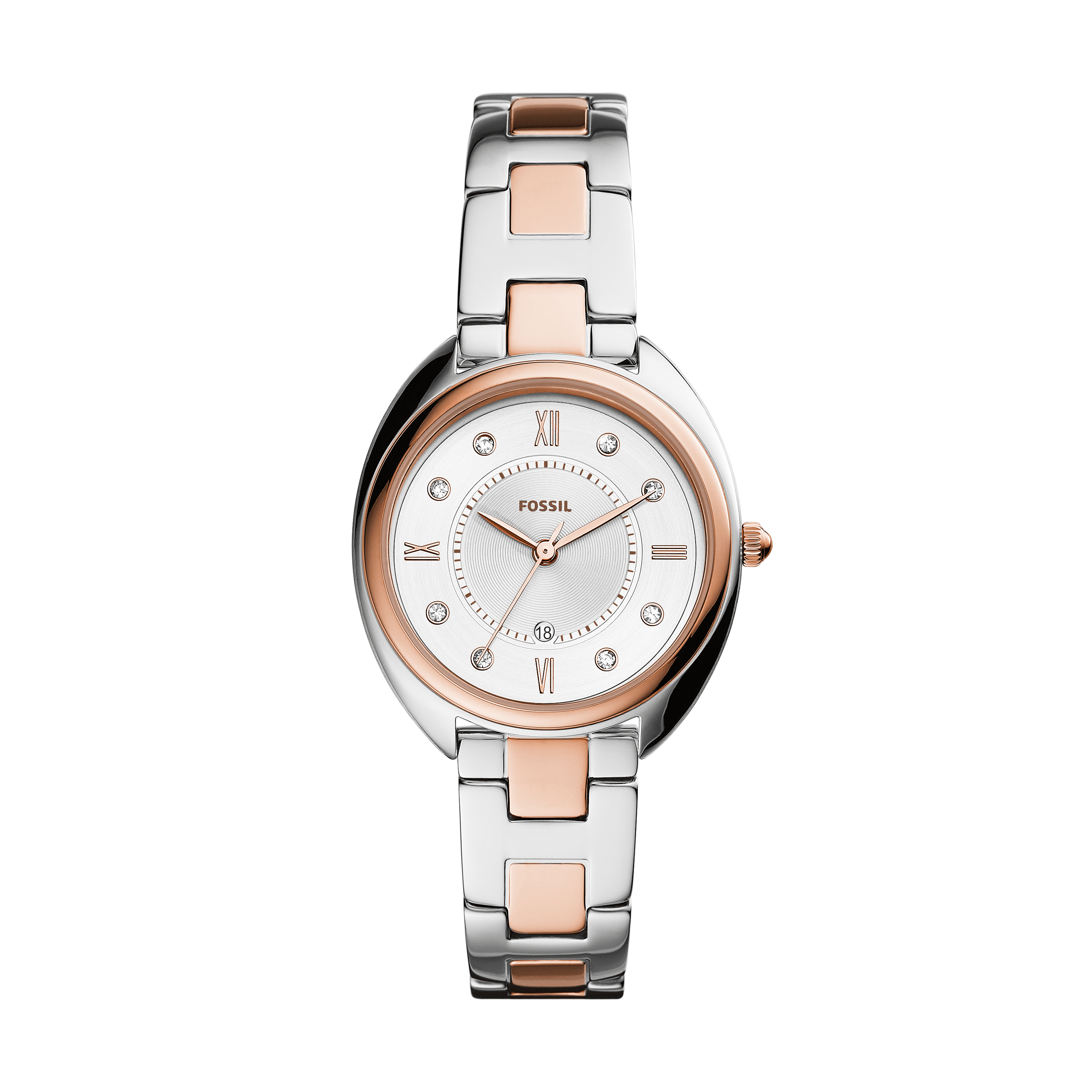 Fossil Women\'s Rose Gold and Cream Watch FOSSIL ME3060 Rose-Gold Case Skeleton Dial Ladies Watch | eBay main image 2