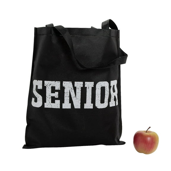 15" x 17" Large Senior Nonwoven Tote Bags - 12 Pieces