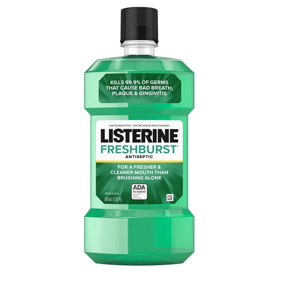 Enjuague bucal Listerine Freshburst, antiséptico, 500 ml, menta verde