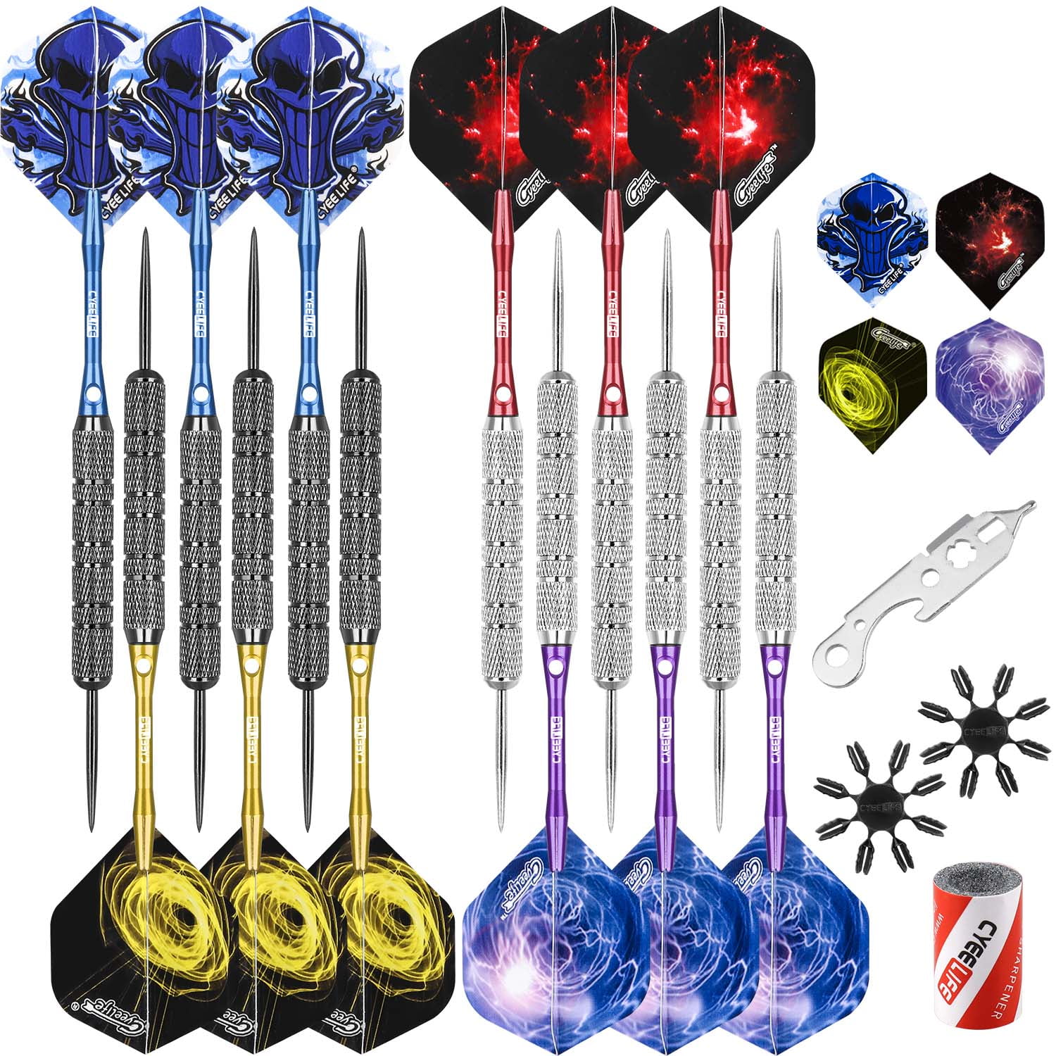 cyeelife Darts Metal Tip Set Professional Darts with Stylish Case and