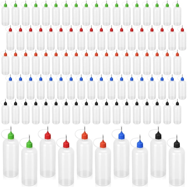 Singhou 100 unidades de botellas de 120 ml con pegamento, plástico C