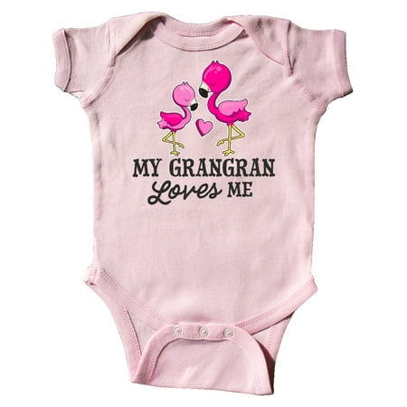 

Inktastic My Grangran Loves me with Two Flamingos Gift Baby Boy or Baby Girl Bodysuit