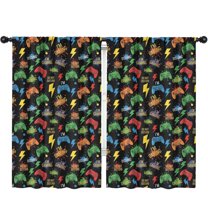 Blackout Kids Curtains,Colorful Controllers Games Words Black Pattern Childrens Insulated Curtains Set Of 2,Bedroom Essentials,Toddler Room Decor 52"x84"