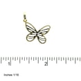 thumbnail image 2 of 18K yellow gold open cut stripes design bend butterfly pendant 0.75 inch, 2 of 3