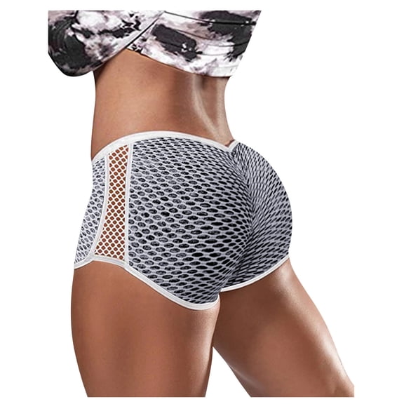 Yoga Pants Women High Waist Lifting Stretchy Breathable Slim Fit Stylish Print Gym Pants for Sporty Wear Grey L