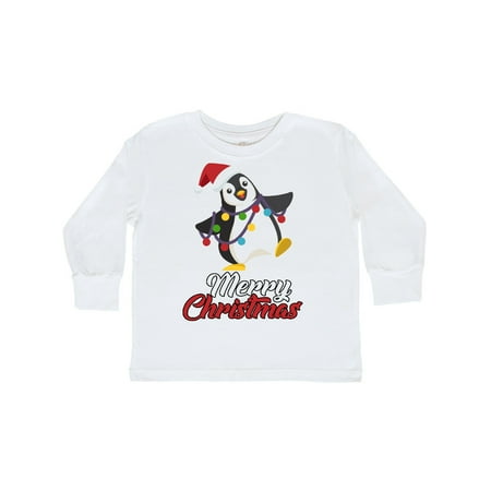 

Inktastic Merry Christmas Penguin Gift Toddler Boy or Toddler Girl Long Sleeve T-Shirt