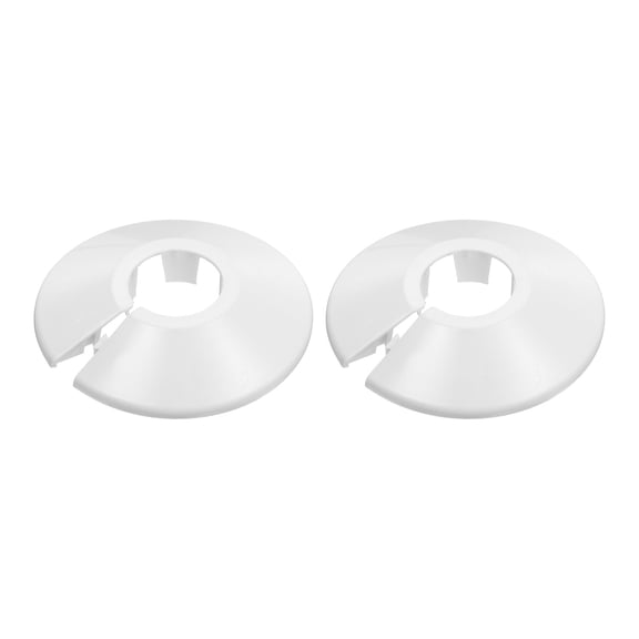 Uxcell 2 Pack Pipe Flange Cover Fit 22mm (0.87")Tube OD - Plastic Radiator Escutcheon Plate Round Wall Split Flange for Kitchen, Bathroom, Toilet Wall Pipe Tube Decoration, White