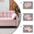 thumbnail image 3 of 3 in 1 Sleeper Sofa Chair Bed, Velvet Convertible Single Sleeper Sofa with 3 Level Adjustable Backrest, 3 of 7