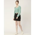 thumbnail image 3 of Moomaya Women'S Printed Square Neck Crop Top, Long Sleeves Smocked Summer Top, 3 of 8