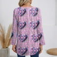 thumbnail image 3 of Dwralegc Valentine Clothes for Women Long Sleeve Loose Fit V Neck Casual Tops Valentine Plus Size Blouses Heart Print T Shirts Purple Pink S, 3 of 4