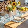 thumbnail image 4 of Teal Paisley Floral Round 13 Inch Placemats Set of 8, Boho Ethnic Tribe Traditional HeatResistant Non Slip Place Mats for Dining Table, Wipeable Braided Kitchen Table Mats for Housewarming, 4 of 9