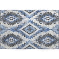 thumbnail image 2 of Addison Rugs Mayfield Premium Machine Washable Transitional Aztec Blue Rectangle Rug, 1'8" x 2'6", 2 of 6