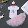 thumbnail image 6 of IBTOM CASTLE Baby Girl 1st Birthday Outfit Sequin Butterfly Romper Tutu Skirt Headband Clothes for Cake Smash Photo Shoot 1 Year Pink Butterfly, 6 of 8