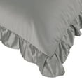 thumbnail image 6 of PiccoCasa 2Pcs Satin Pillowcases Ruffled Pillow Shams, Standard Grey, 6 of 8