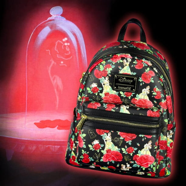 Loungefly Disney Beauty And The Beast Belle Roses Mini Backpack Black One Size