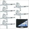 Pro Dual-Action Gravity Feed 6 Airbrush Set Cake Tattoo Hobby Craft Auto Paint