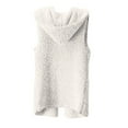 thumbnail image 3 of Baqcunre Fuzzy Coat, Women's Hooded Plush Sleeveless Vest Coat Top 1Pc Top Beige L, 3 of 9