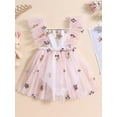 thumbnail image 4 of Caoirhny Baby Girls Romper Dress, Fly Sleeve Sequined Stars Tulle Bodysuit Summer Clothes, 4 of 9