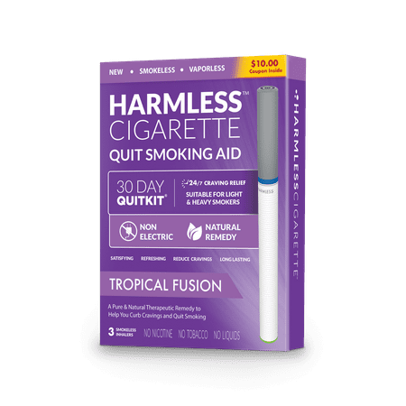 Harmless Cigarette,Tropical Fusion,Nicorette Alternative & Quit Smoking Aid,3pk