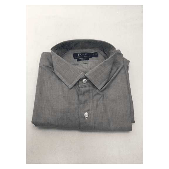 $165 Polo Ralph Lauren Men's Slim Fit LS Shirt, Gray, Size 17 43