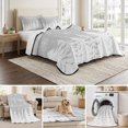 thumbnail image 6 of Quilts Twin Size Bedding Set, Grey Christmas Trees Lightweight Quilted Comforter, Winter Xmas Snowflakes Pine Forest Soft Reversible Bedspread Coverlet with Pillow Covers for All Season, 68" x 86", 6 of 9