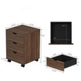 thumbnail image 4 of MAYEERTY 16*22"Brown 3-Drawer Vertical Wood File Cabinet with Casters for Home Office, Fully Assembled, 4 of 5