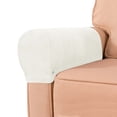 thumbnail image 1 of Funda de Sillón de Terciopelo Antideslizante Subrtex 2pcs Blanco, 1 of 6