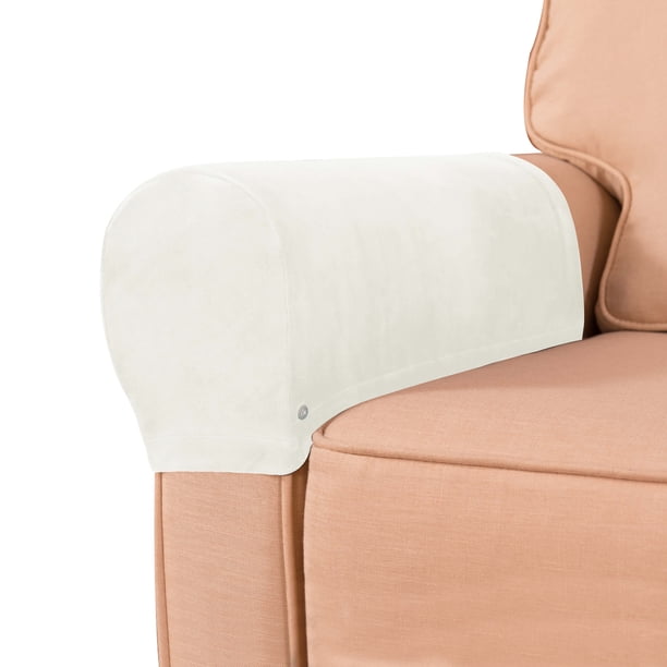 Funda de Sillón de Terciopelo Antideslizante Subrtex 2pcs Blanco