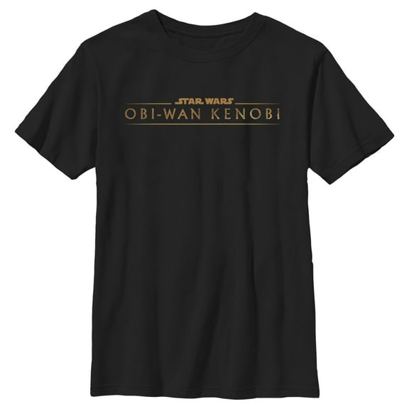 Boy's Star Wars: Obi-Wan Kenobi Original Series Logo Gold  Graphic Tee Black X Small