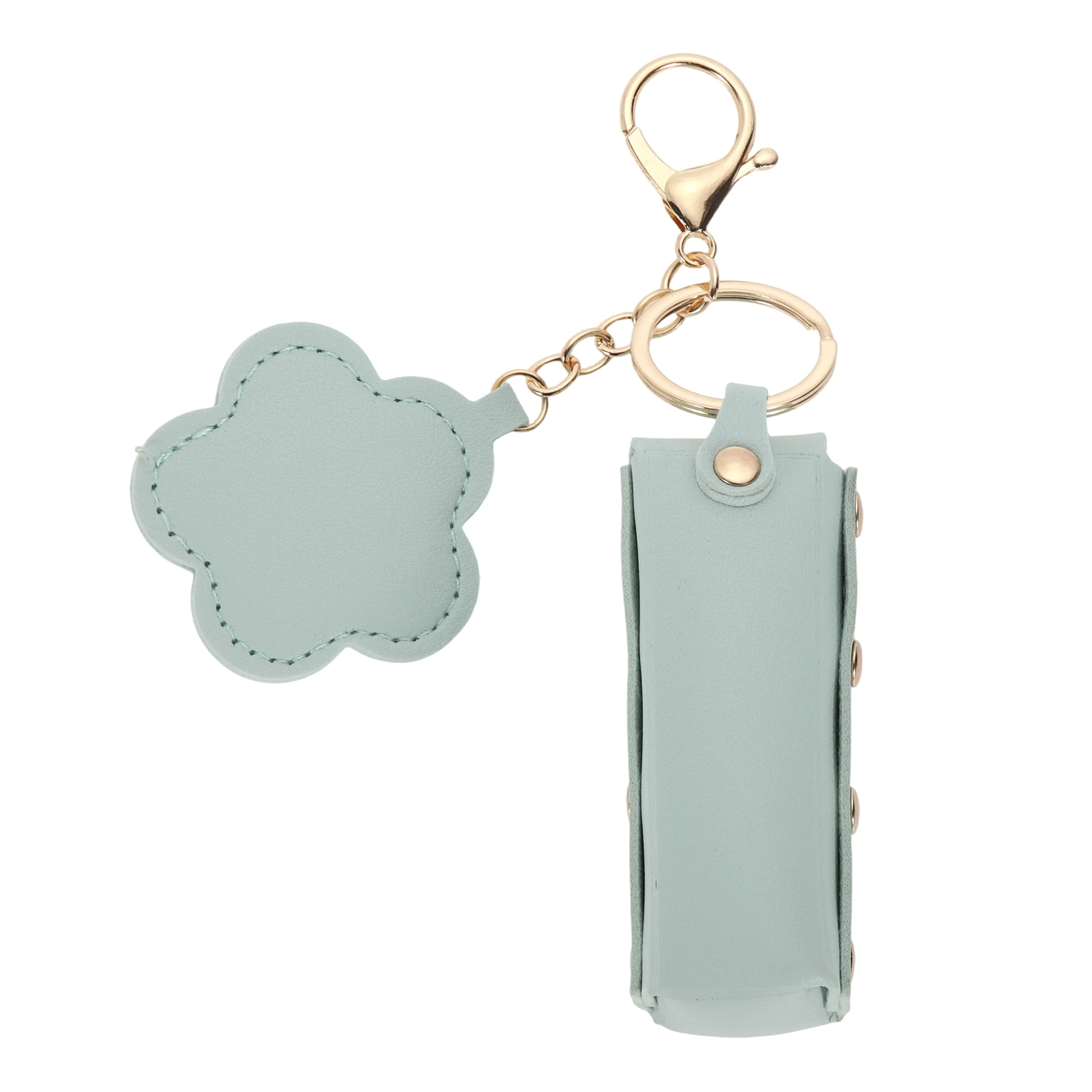Unique Bargains Durable Flower Mirror Handbag Charms Keychains 1 Piece Light Blue
