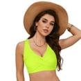 thumbnail image 3 of Siilsaa Bathing Suit Tops for Women Women Halter Bikini Top Only Retro Swimsuit Top Push Up Bathing Suit Top No Bottom Yellow,2XL, 3 of 5