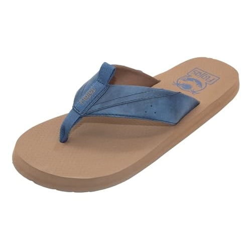Flojos Men's Tango Flat Sandal, Brown/Tan, 9
