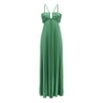 thumbnail image 5 of Elara Dresses For Women Summer New Pure Color Tube-Top Pleated Sleeveless Sling Dress, 5 of 5