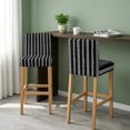 thumbnail image 2 of Boho Leaves Bar Stool Covers - Stretch Dining Chair Covers Set of 4, Black Abstract Vintage Stripes Modern Bar Chair Cover Removable Counter Stool Pub Chairs Slipcovers Protectors for Kitchen/Cafe, 2 of 9