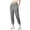 Gray, variant on Women's Solid Color Ankle Binding Casual Running Fitness Training Elastic High Waisted Pocket Goga Pants