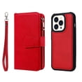 thumbnail image 3 of Allytech Detachable Wallet Case for Apple iPhone 15 Pro Max, Vintage PU Leather Folio Flip Wallet Case Multiple Cards Slots Kickstand Shockproof Protective Phone Case for iPhone 15 Pro Max - Red, 3 of 17