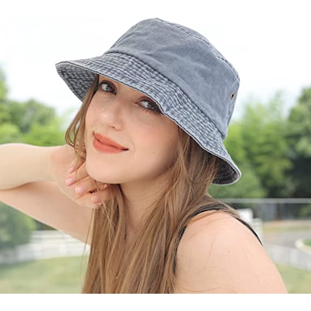 Jinsinto 3 Pack Washed Cotton Bucket Hats Packable Summer  display picture 1
