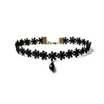 Women Choker Black Velvet Collar, Adjustable Length Velvet Classic Gothic Lace Choker Necklaces Fashion - #10