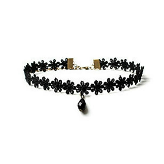Women Choker Black Velvet Collar, Adjustable Length Velvet Classic Gothic Lace Choker Necklaces Fashion - #10