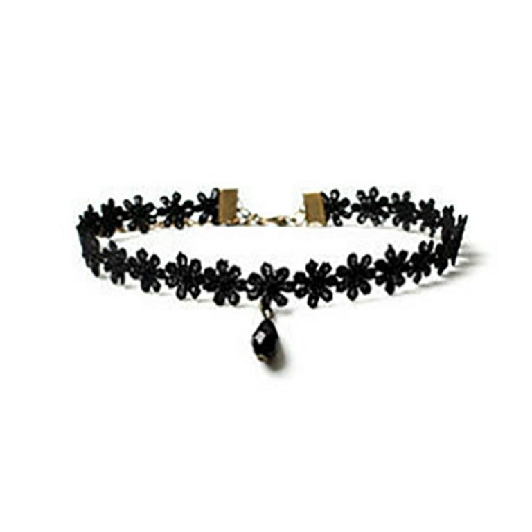Simple black best sale lace choker necklace